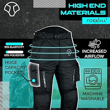 Amazon.com: FOXKULL Motorbike Pants Water Resistant Cordura